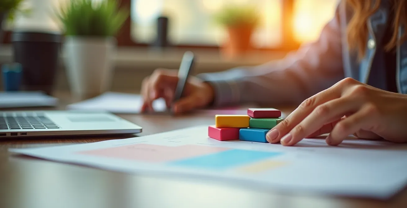 Mains d'étudiant organisant méthodiquement son planning d'études