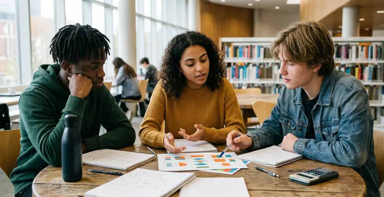 Lycéens en pleine réflexion sur leur orientation post-bac avec Parcoursup