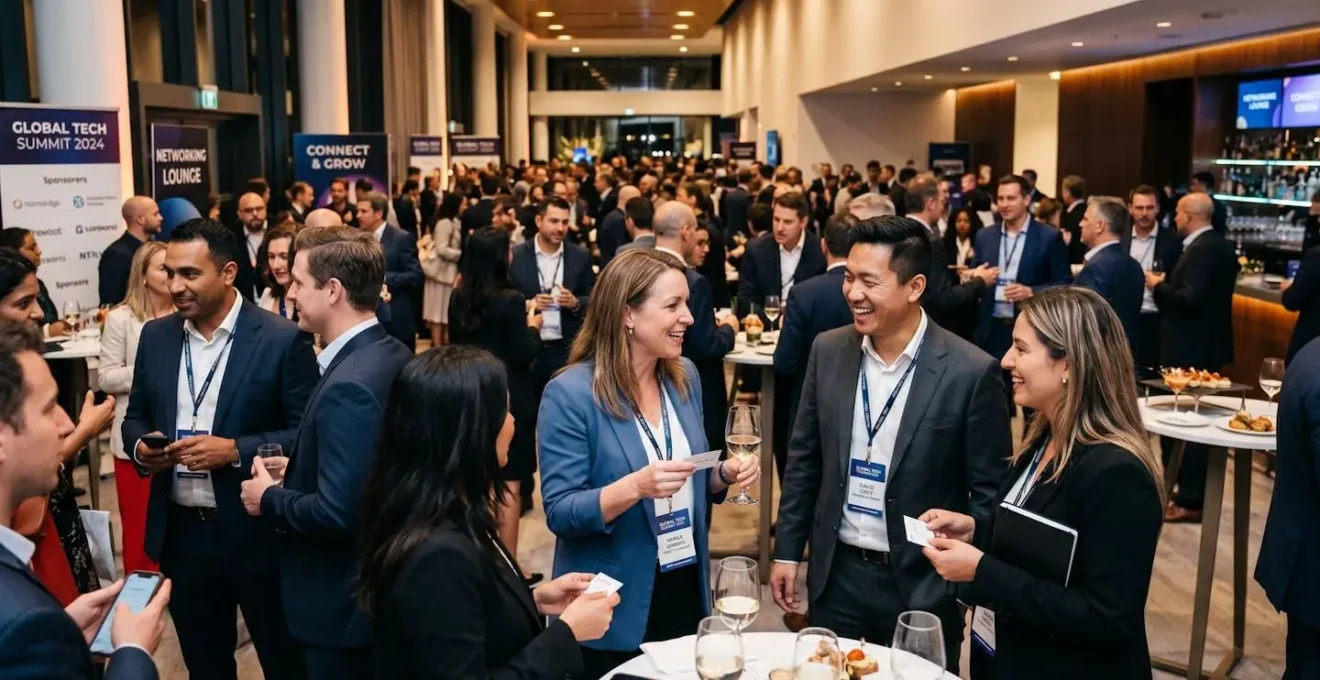 Professionnels en networking lors d'un événement d'entreprise